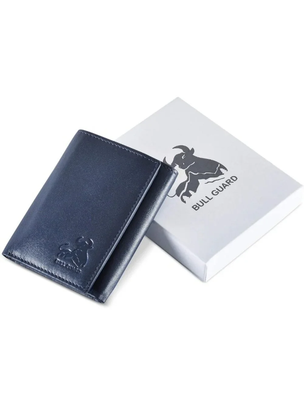 Elegant Trifold Leather Wallet for Men, RFID Blocking, Premium Nappa, Sky Blue